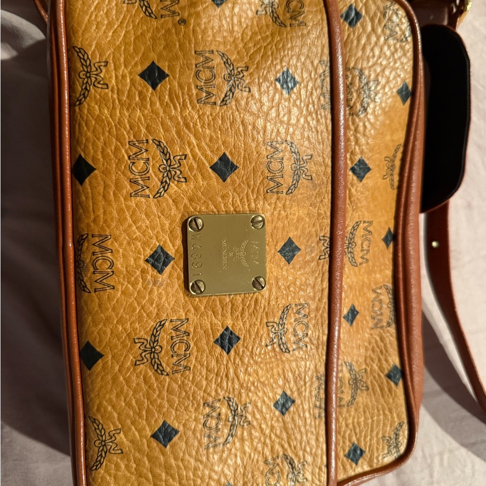 MCM Cognac Visetos Messenger Bag
